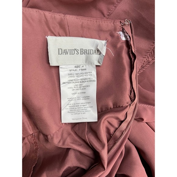 Mauve Long Strapless Chiffon Dress with pleated bodice - Picture 6 of 8